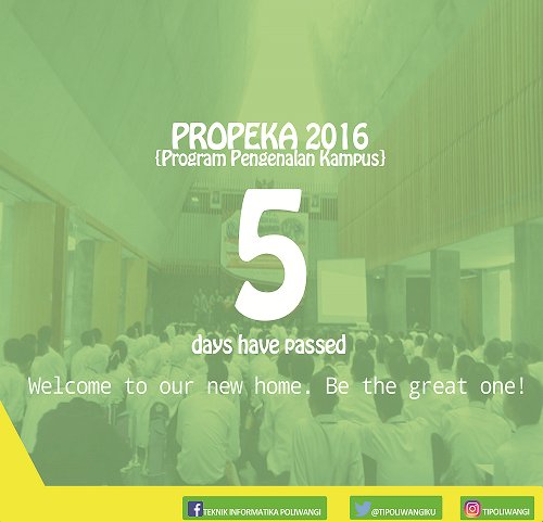 Selamat datang mahasiswa baru Politeknik Negeri Banyuwangi. Smoga menjadi generasi yg aktif,kontributif dan kreatif!