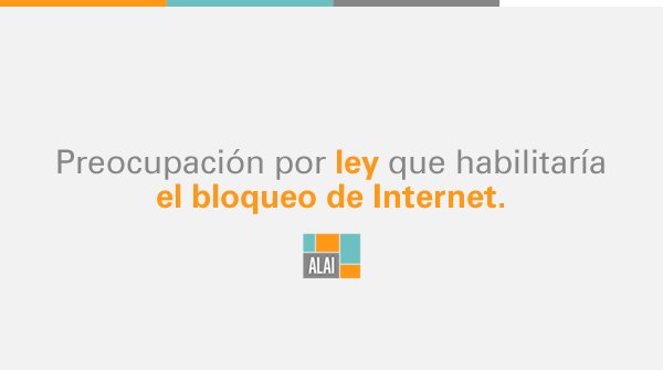 ALERTA: Un proyecto de Ley en Buenos Aires, abre la puerta al bloqueo de Internet. Más aquí: https://t.co/cxtYEtYQ0m https://t.co/lqgKyPTSqb.