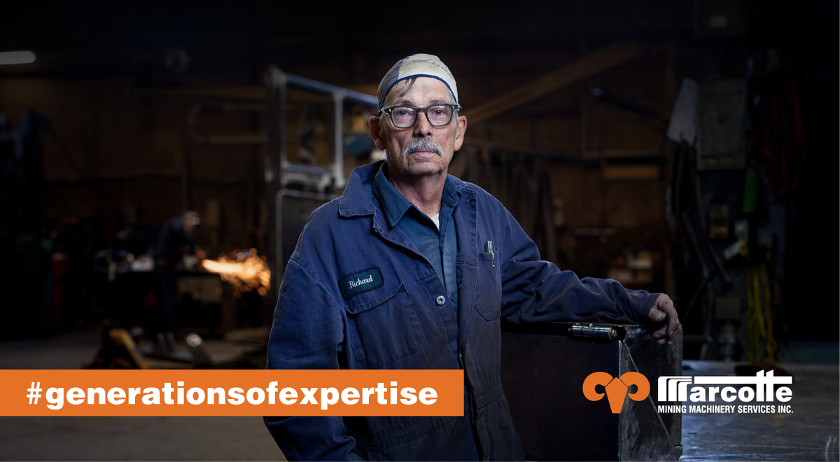 MarcotteMining's tweet photo. With more than 30 years as a Welder/Fitter at #marcottemining - Rick Edman is #GenerationsofExpertise. https://t.co/nlNHg8ydtF