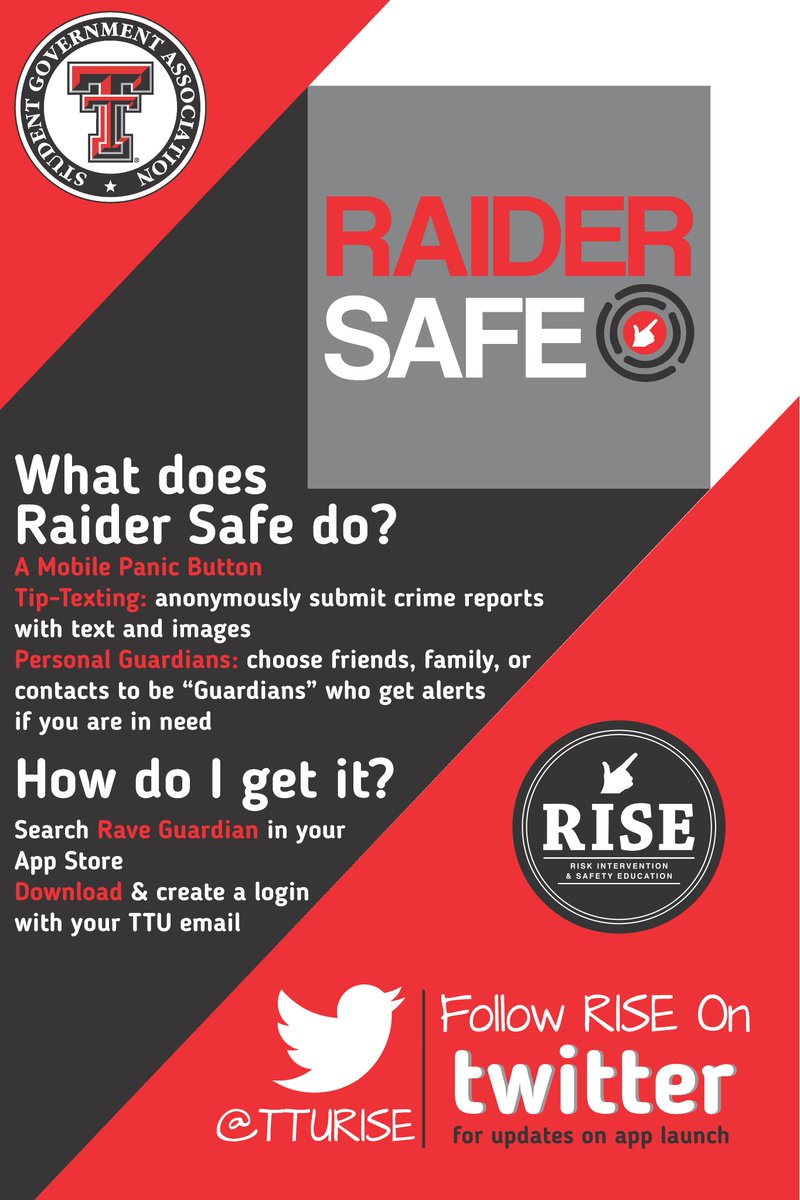 TTURISE's tweet image. Good News @TexasTech! The Safety app is available TODAY! We answer questions w/ @ttu_sga  at Safety Week Kick Off!