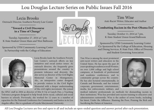 Looking for an exciting set of lectures by Social Justice Advocates?!? Look no further than the Lou Douglas Series!