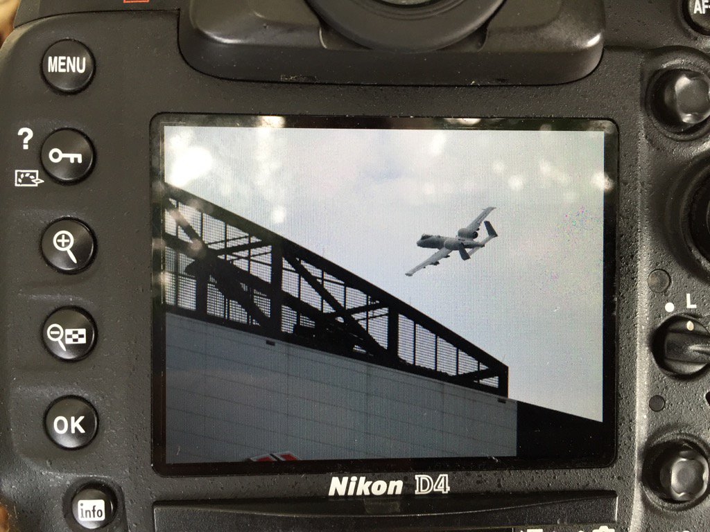 jsiner's tweet photo. One of the four military airplanes skirts past BofA Stadium in uptown Charlotte Monday. https://t.co/pNjYRjyPae