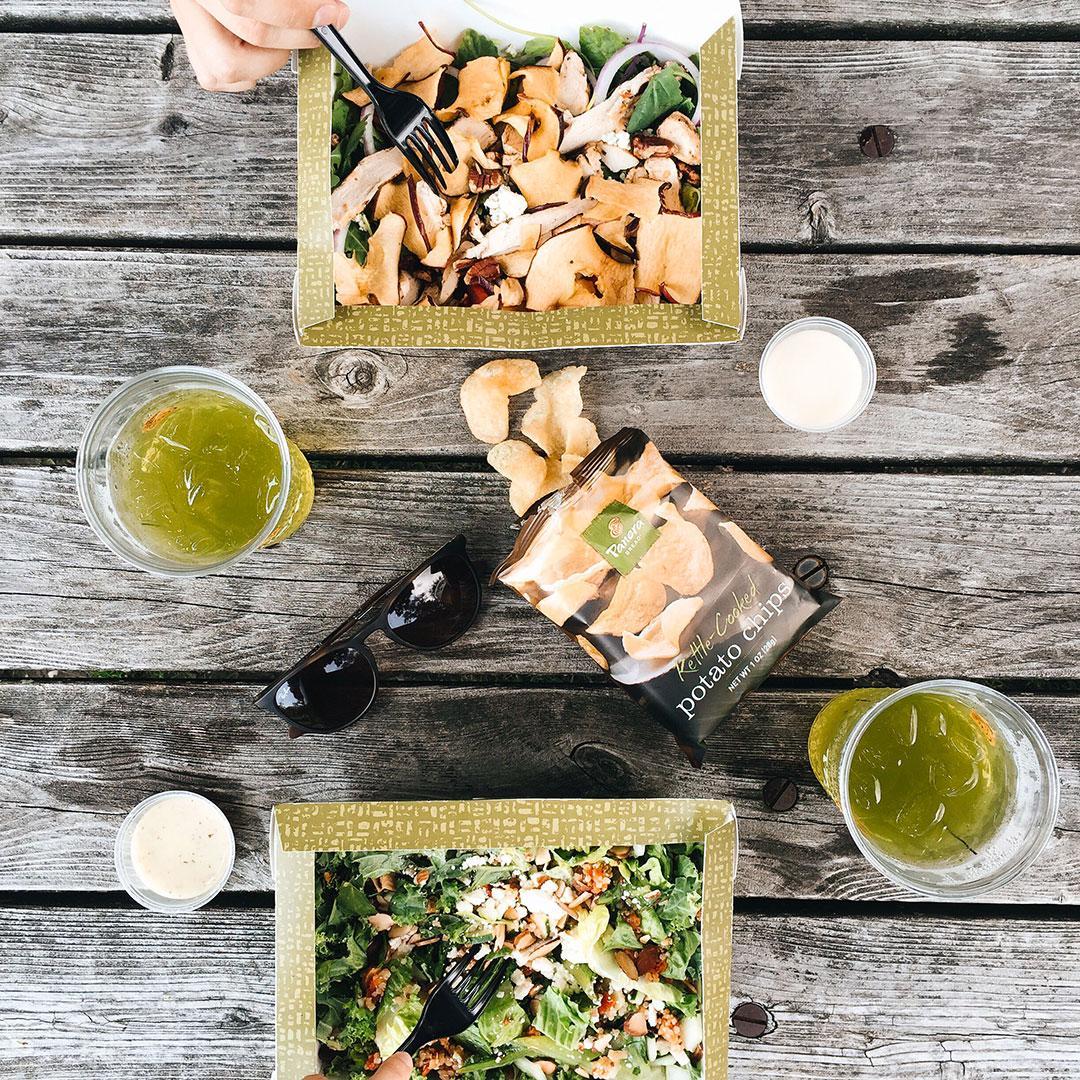 panerabread's tweet image. There are two kinds of people in this world...both love salads &amp;amp; green tea.