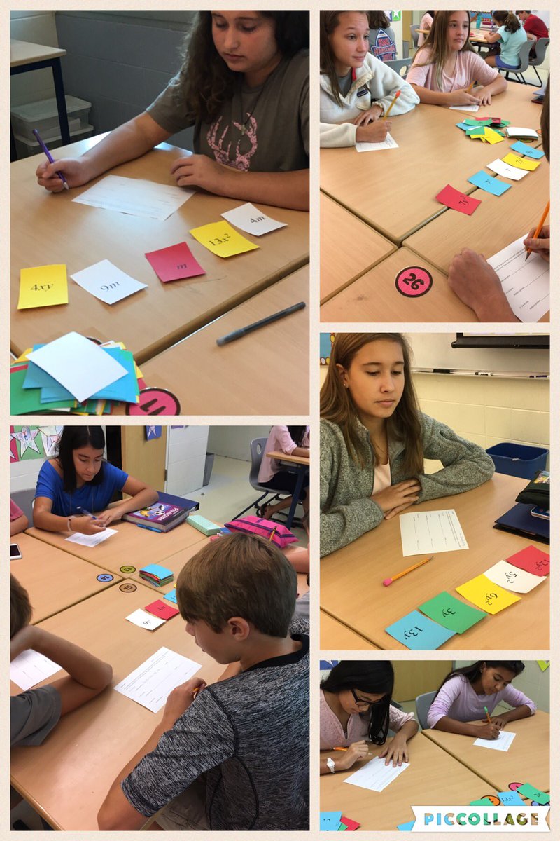 colley_tracy's tweet photo. 7th grade math team students playing combining like terms uno. #hwdms https://t.co/nitpAyzqW4