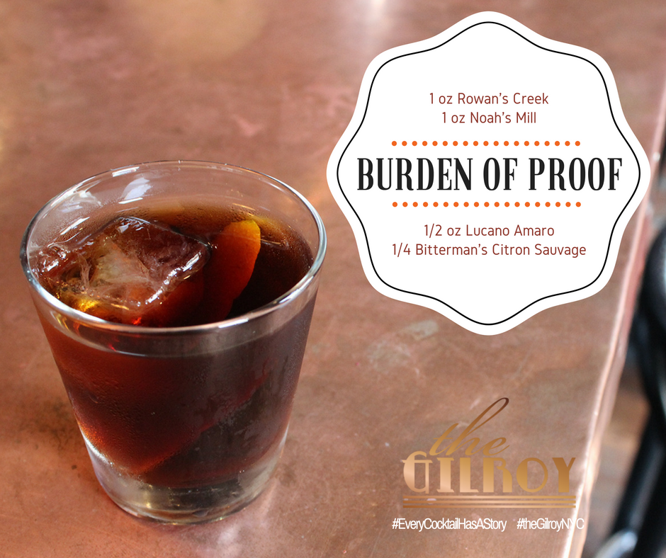 Mondays are a burden. We've got the proof it can be lifted. #burdenofproofthedrink #happymondays #thegilroynyc