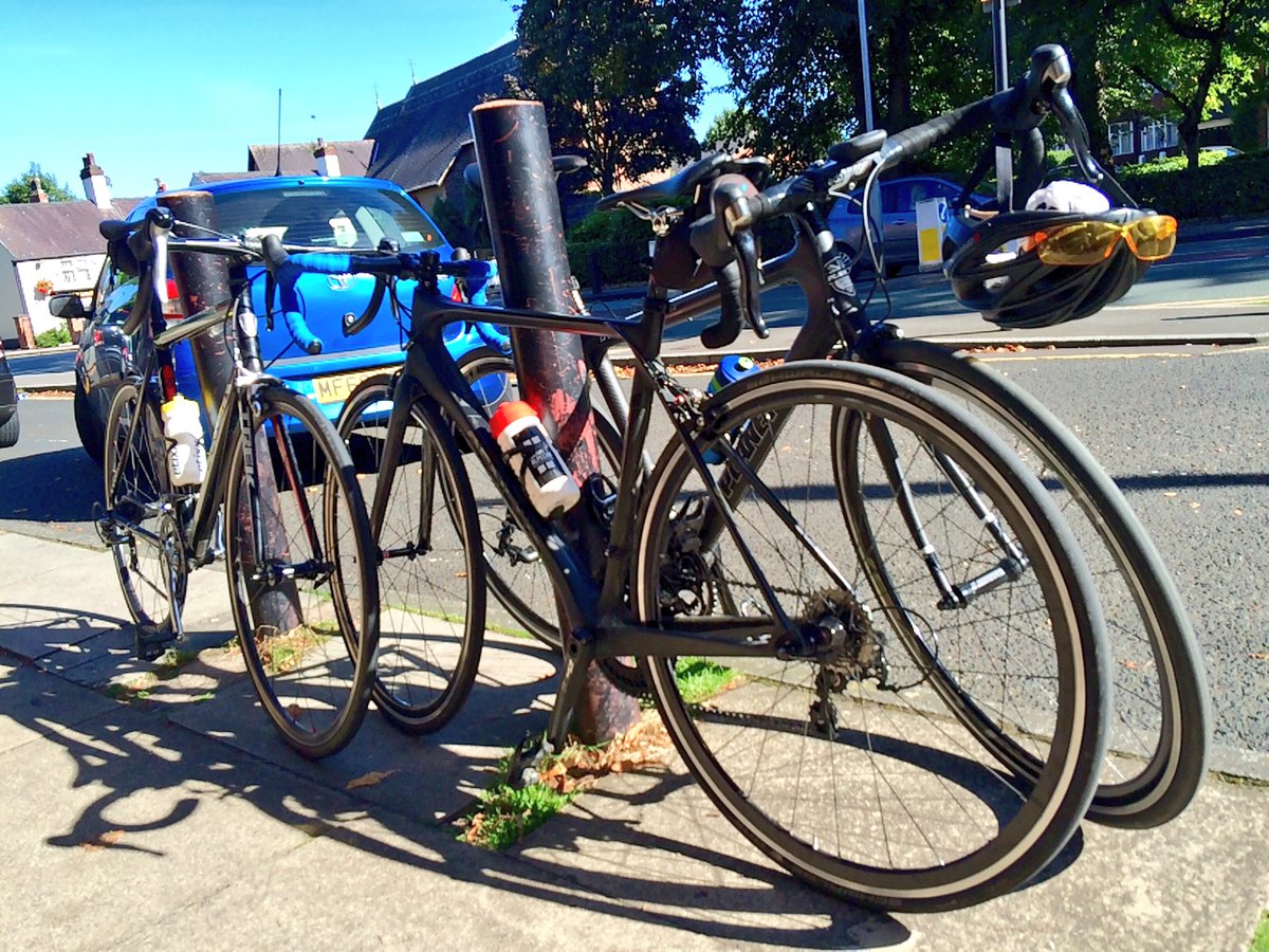 Martin_A_Wilson's tweet photo. Lovely #cafestop @coffee_fix today. Enjoying a beer in the sun, only bettered by admiring new tattoos. #cycling #MCR https://t.co/afdeheJoSZ