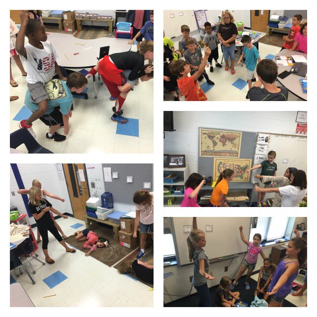 mrwhitePVES's tweet photo. Demonstrating our knowledge of Native American culture w/ tableaus! #pvespride #Teamwork @MissJordanPVES @pvespride https://t.co/03Iqa8DEn1