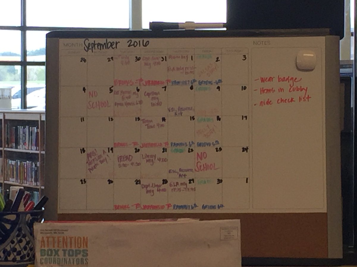 thenextgenlib's tweet image. September looks BUSY! #librarians #librarywork #organization #colorcoded