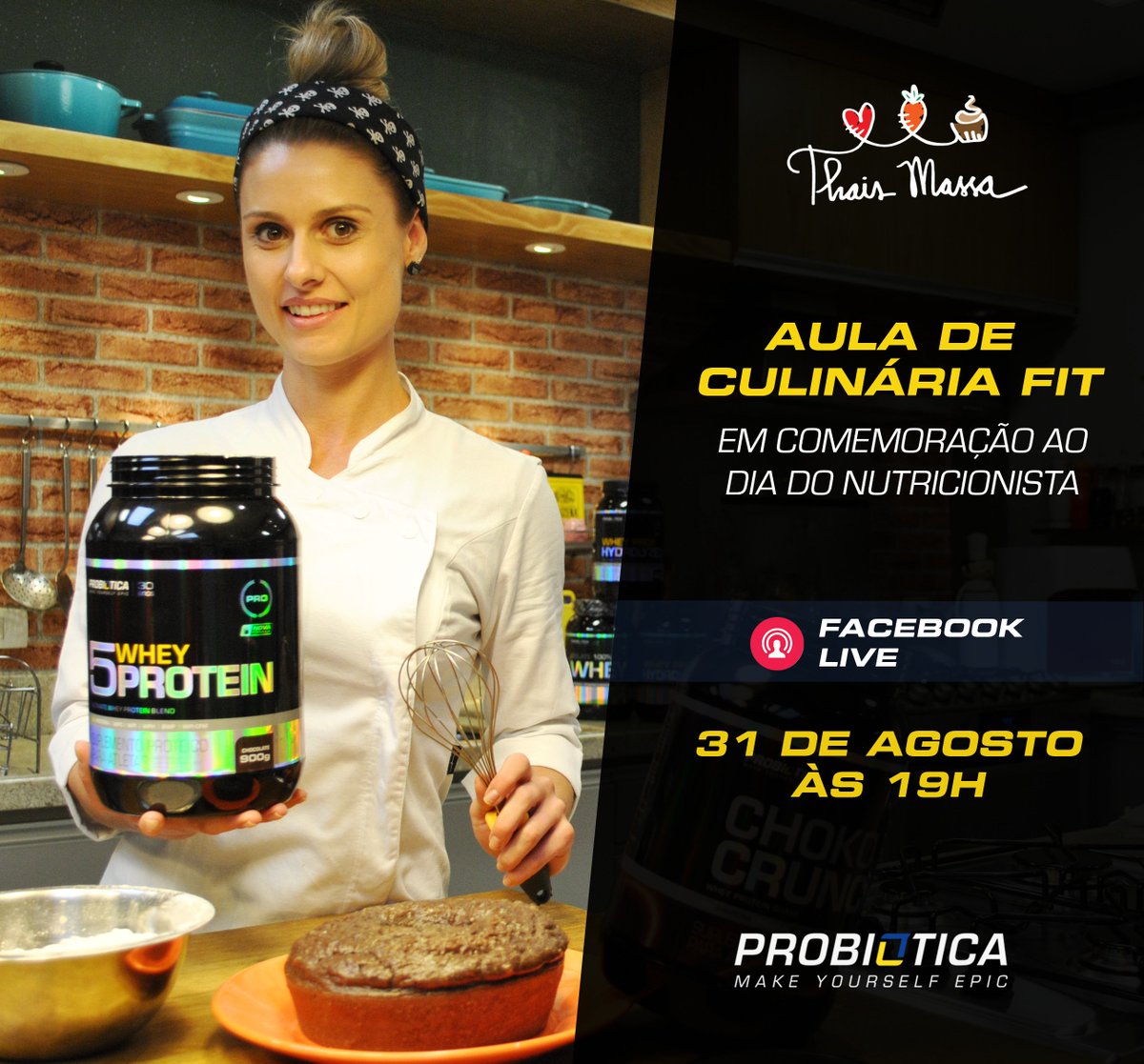 Probiotica_'s tweet photo. Várias dicas e ótimas receitas!
Para tornar a sua dieta mais prazerosa, mais gostosa e mais PROTEICA.
31/08 às 19h! https://t.co/kVQDj8UxNL