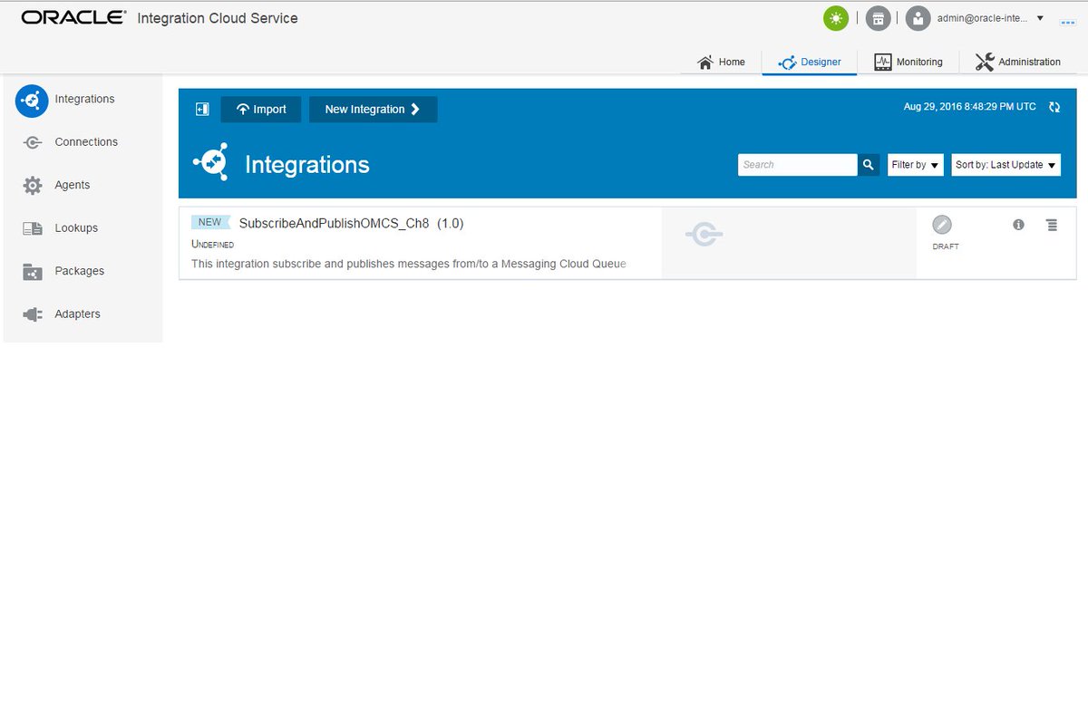 ImplementingICS's tweet image. The new interface looks a lot fresher in #OracleICS 16.3.3 (August) release. Fairly happy with the looks right now.
