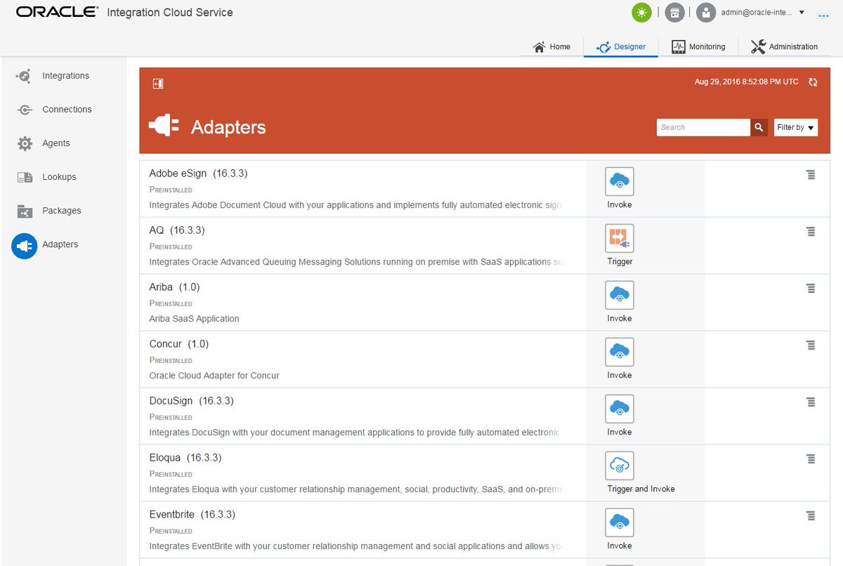 ImplementingICS's tweet image. The new interface looks a lot fresher in #OracleICS 16.3.3 (August) release. Fairly happy with the looks right now.