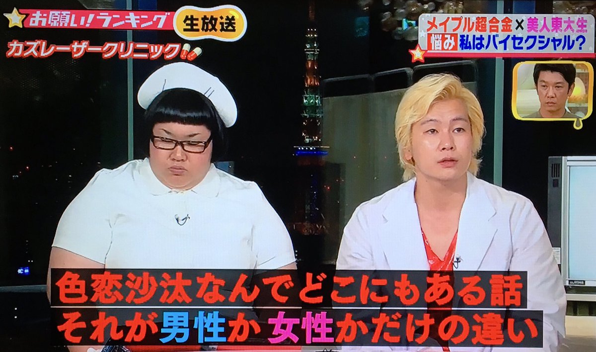 あずきっく V Twitter カズレーザークリニック カズ 気付いたのは 二十歳の時 男友達から求められて受け入れたってだけの話 人類は バイセクシャルだと思うよ 自分がいける相手に巡り合ってないだけで 色恋沙汰なんかどこでもある話 男性か女性かだけの違い