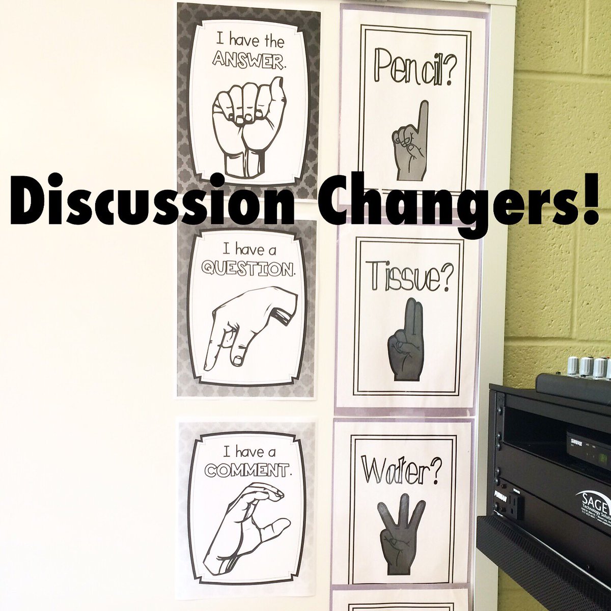 Thoughtful and deeper conversations thanks to our discussion changers! #handsymbols #classroomroutine #engagement