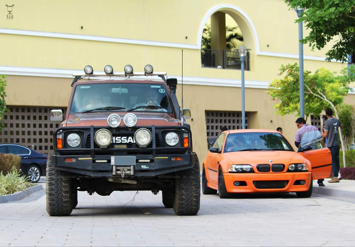 sigautomotive's tweet photo. "El Clásico."

#Nissan #Y60 #Patrol #BMW #E46 #M3 #Manual #Vorsteiner #SMD #FreedomJoyride #SupercarsinGujarat #SIG https://t.co/jaWFN6mTXE