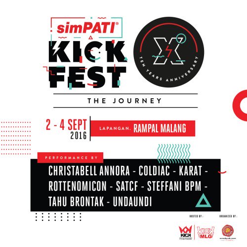 SimPati KICKFEST X THE JOURNEY MALANG | 2-4 September 2016 | 10:00 - 22:00 di Lapangan Rampal | Info: 081223429336