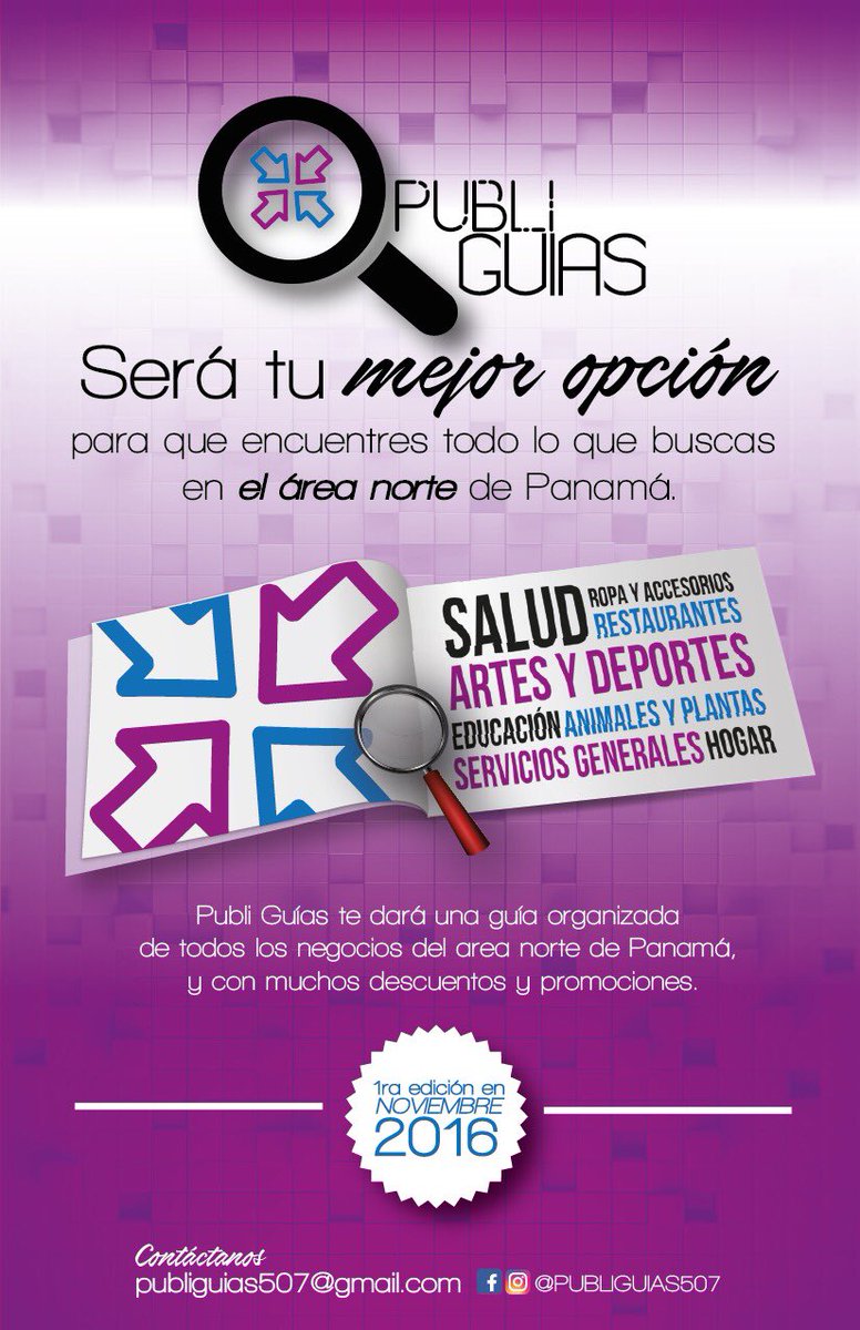 Sigue la cuenta de @publiguias507 en instagram y en Facebook. La mejor revista de compra en Panamá Norte