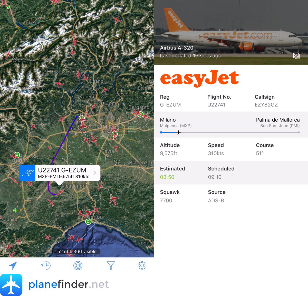 LIVE: Easyjet #U22741 has declared an emergency & diverting-cause unknown #airlivenet via @planefinder