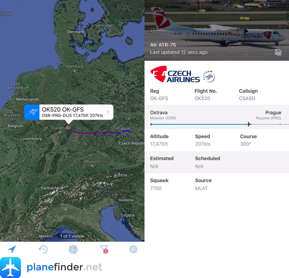 LIVE Czech Airlines OK520 has declared an emergency cause unknown