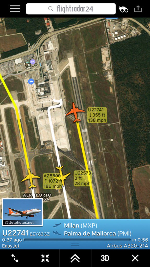 Flight #Easyjet #U22741 returned to #Milan with an emergency onboard #squawk7700