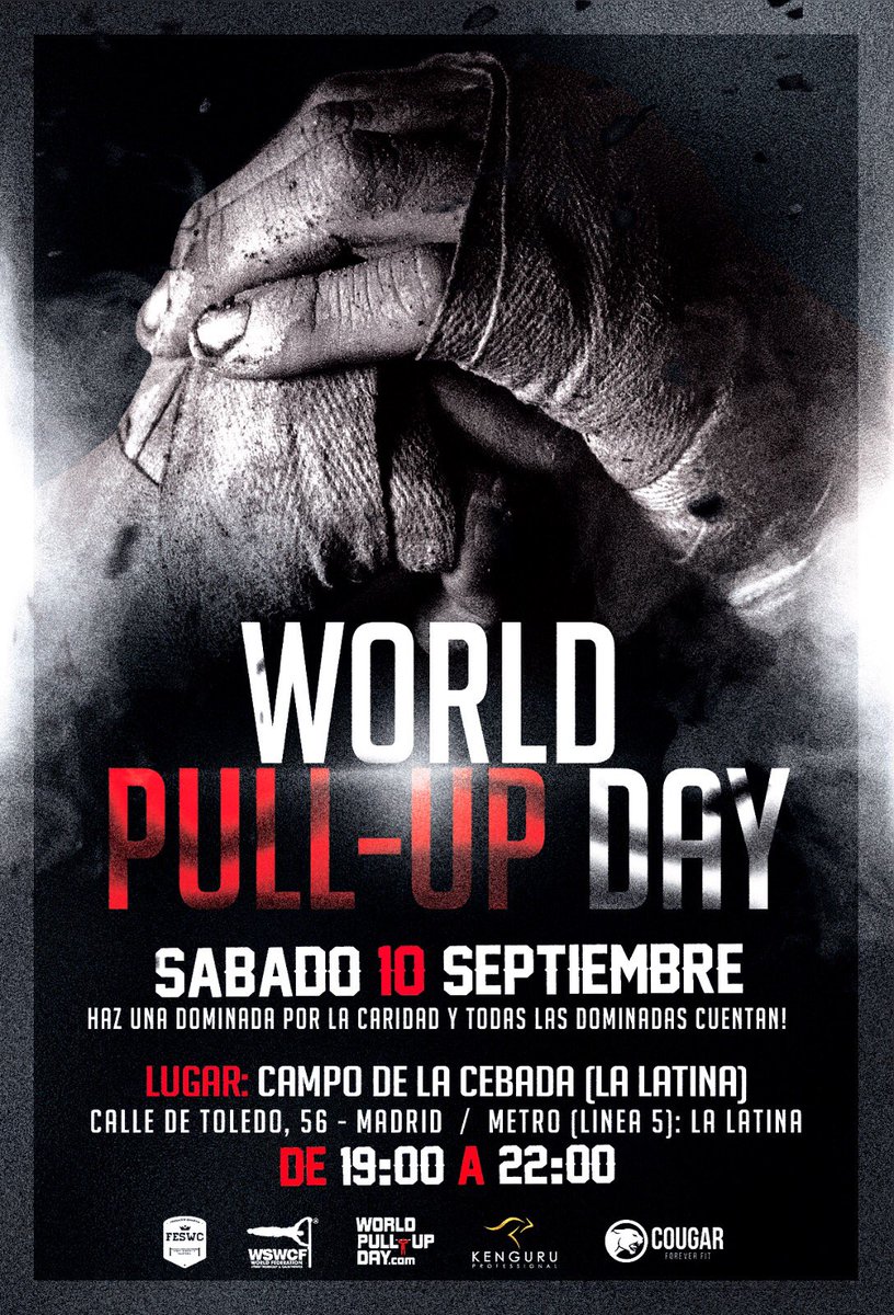 Día mundial de la dominada, 10 de septiembre 👊🏽 <a href="/worldpullupday/">WORLD PULL-UP DAY</a> <a href="/feswc/">FESWC</a> <a href="/WSWCFofficial/">WSWCF</a> #fitness #workout #fit