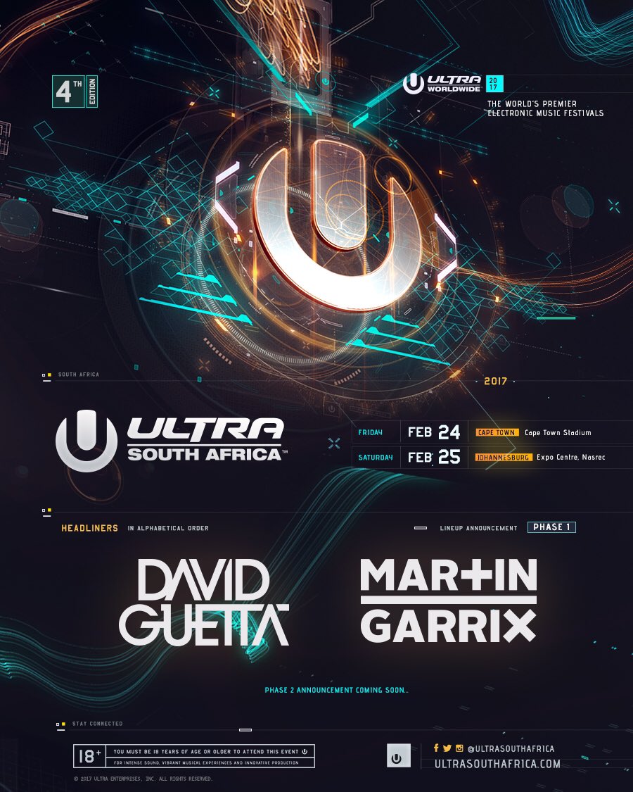 BIG NEWS from @ultrasa - Introducing, the 1st #UltraSA2017 headliners, <a href="/davidguetta/">David Guetta</a> and <a href="/MartinGarrix/">MARTIN GARRIX</a>
