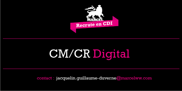 MarcelAgency's tweet photo. On cherche un CM/CR Digital en #CDI ! Les candidatures pour rejoindre le pôle socheul c'est NOW ! #PUB #DIGITAL #CM https://t.co/Wsz4lGsAMR