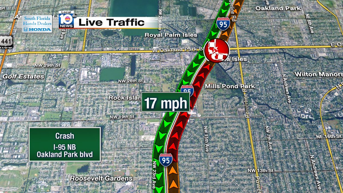 Crash on I-95 NB at Oakland Park Blvd #traffic https://t.co/rMnoL3EvZf