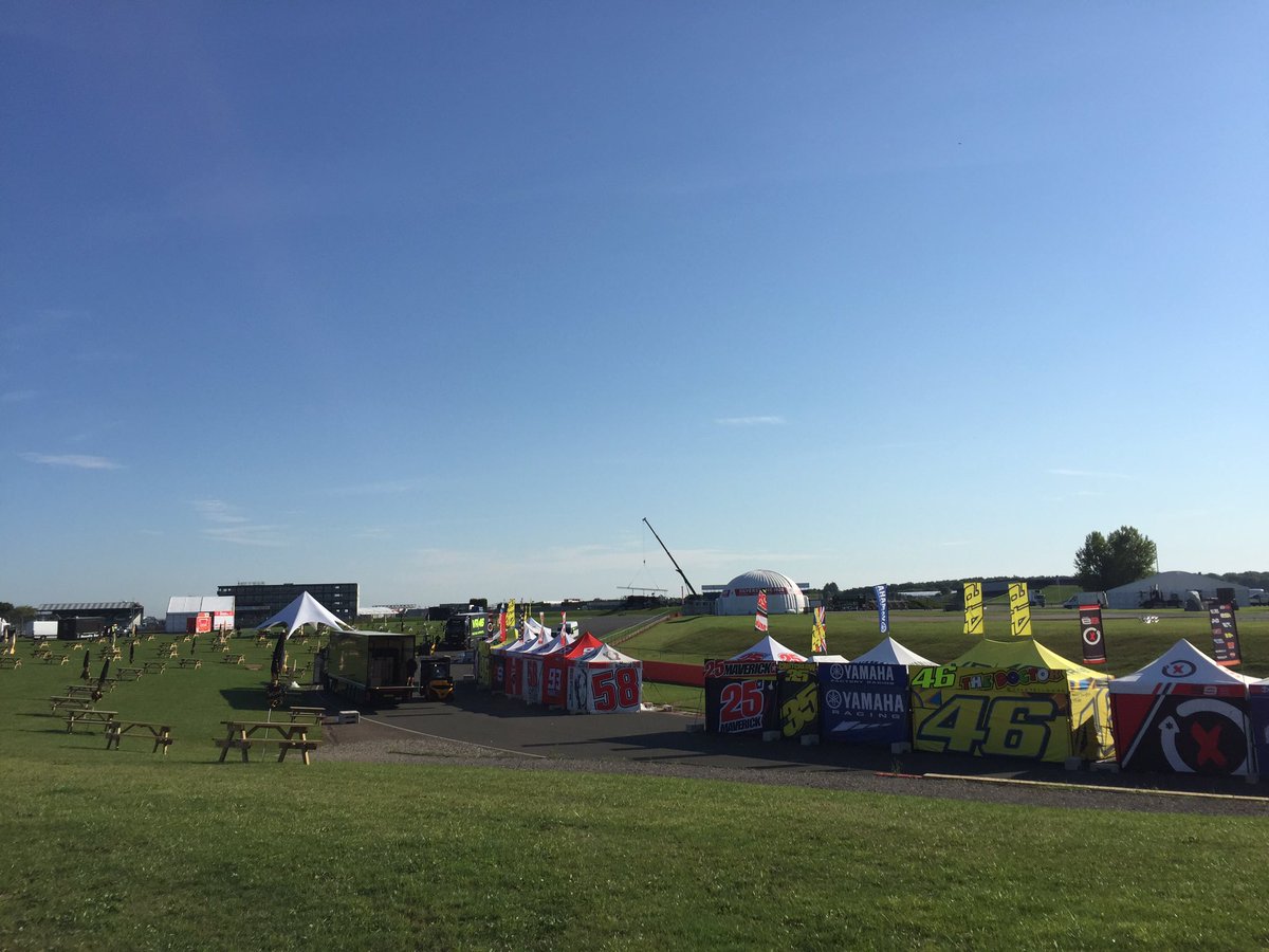 SilverstoneUK's tweet photo. The #MotoGPBuild is well underway... 2 more sleeps until it's kick off with @2WheelsforLife ππ https://t.co/BtGZCeM11E