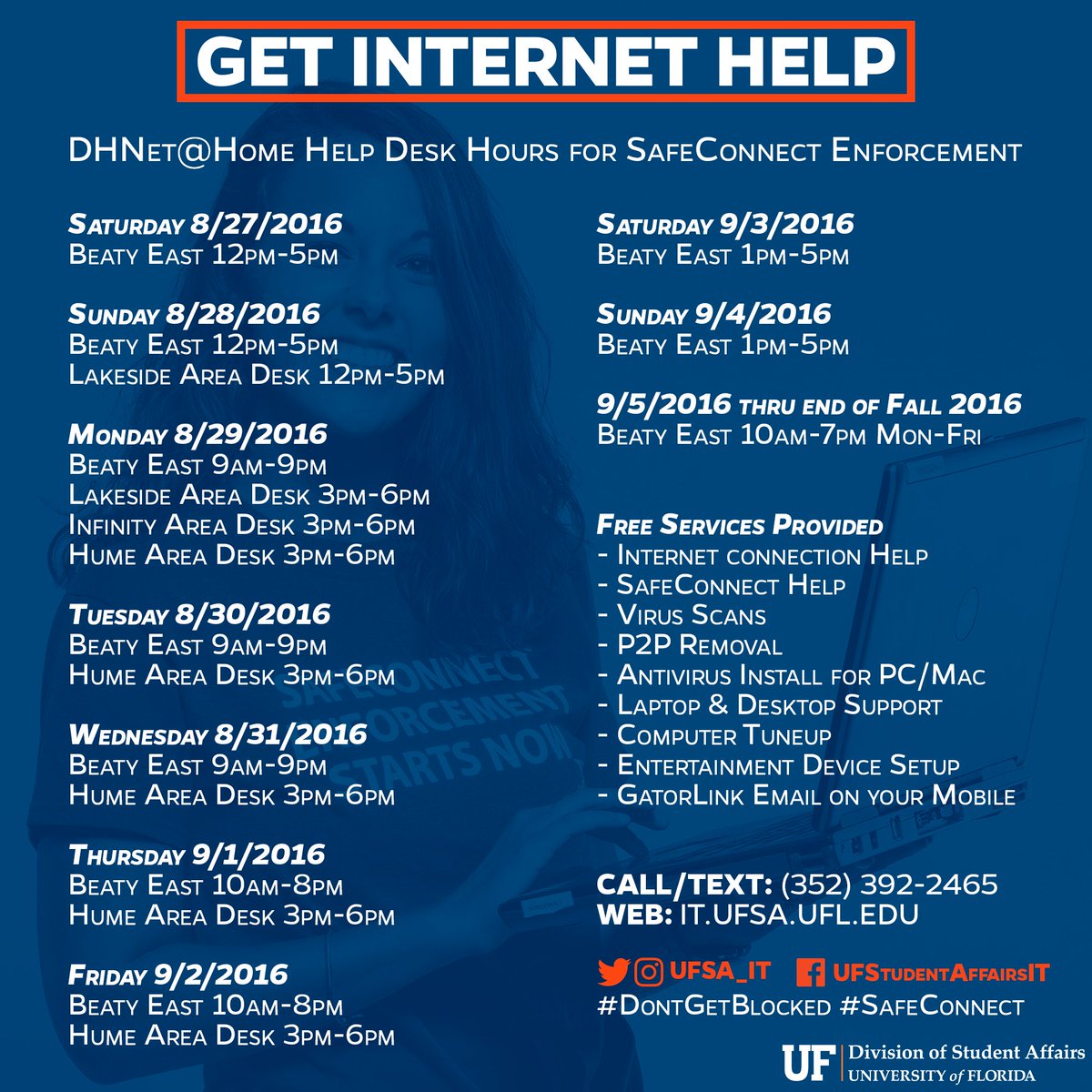 Uf Dhnet Home On Twitter Special Ufdhnet Help Desk Hours For