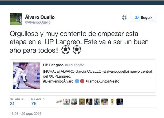 afefutbol's tweet photo. Dos nuevos éxitos #FIFProAFE .@AlvarogCuello y @hectorsanchez24 fichan por @UPLangreo y @CDPalencia respectivamente. https://t.co/fmzUhrRnBs