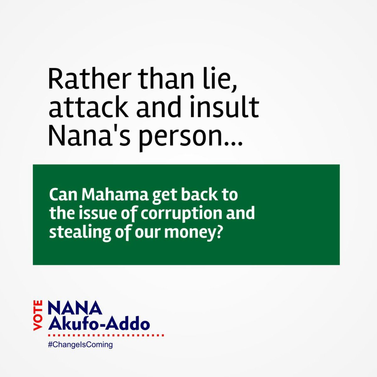 LetsChangeGH's tweet image. The NDC has no message for you. As for the insults, #ItWillNotWork