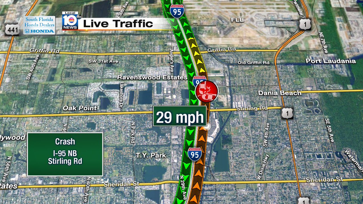 Crash on I-95 NB at Stirling Rd #traffic https://t.co/jwE7sHfftd