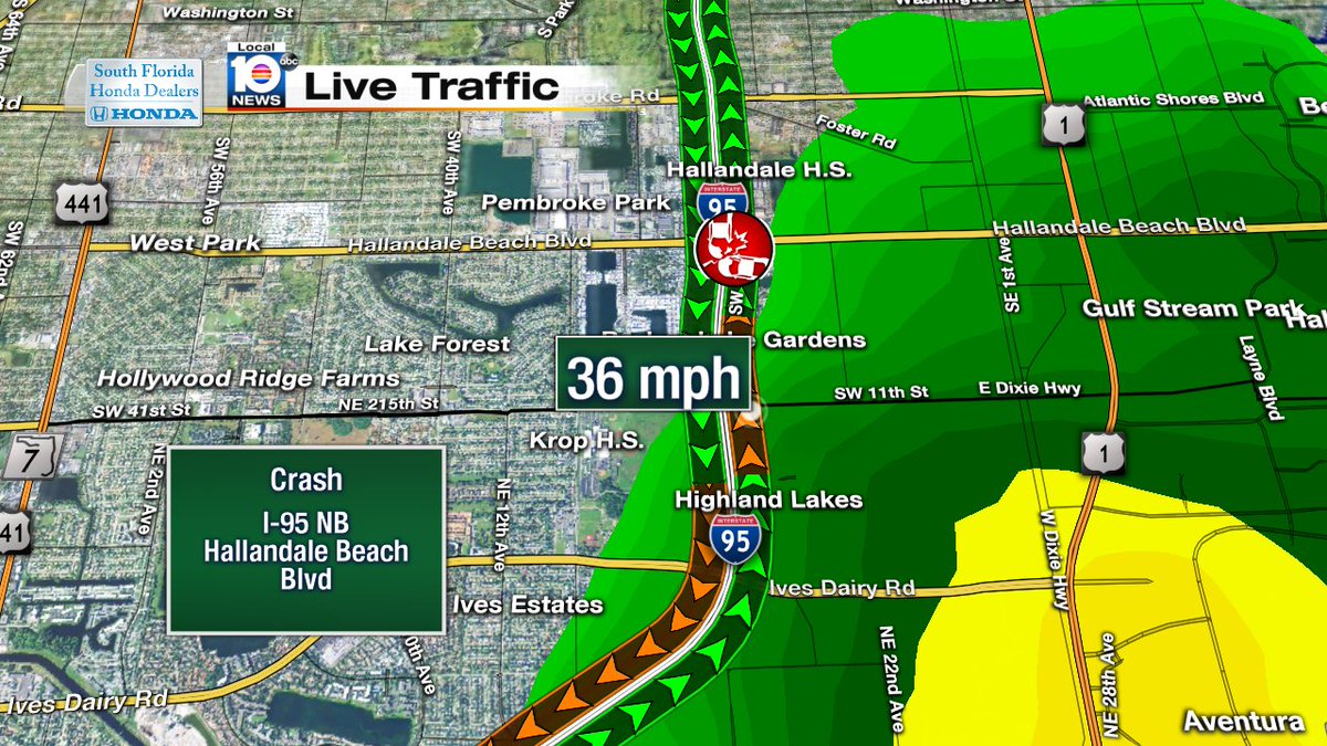 Crash on I-95 NB at Hallandale Beach Blvd #traffic https://t.co/E6LziQKenh