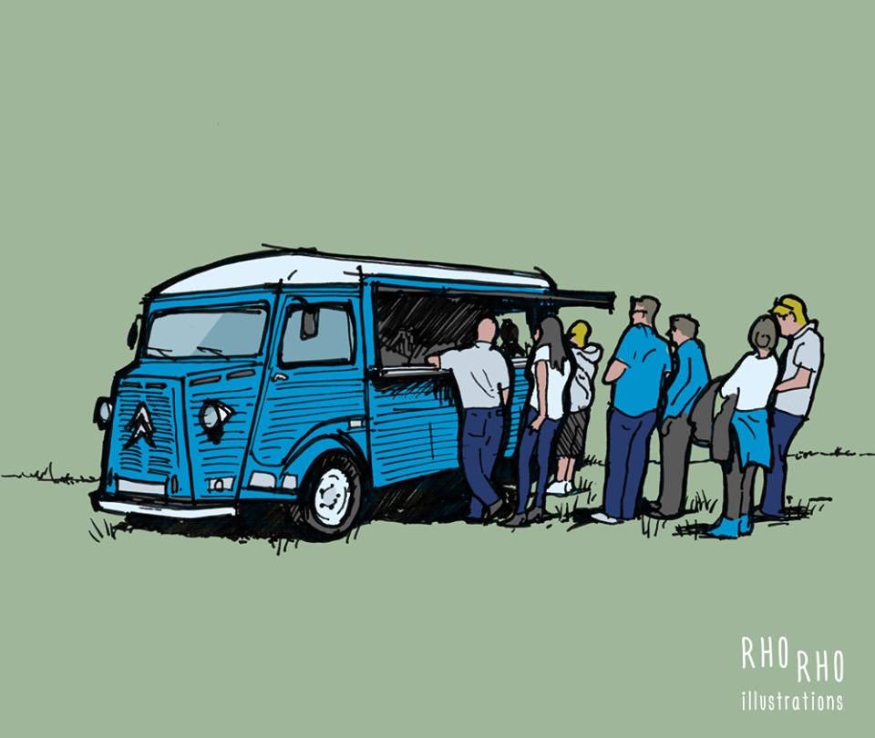 Thanks to our friends at Rho Rho Illustrations for the drawing of our van #LookingGood #EatVanDrink  #Aberdeen