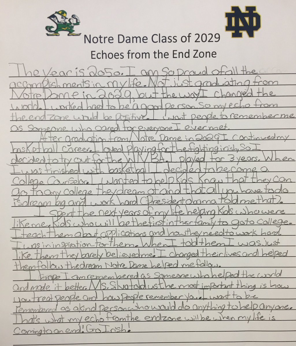 alsil23's tweet photo. Writing about the legacy we want to leave behind🍀💚the #ndclass2029 echoes will inspire/change the world #needtissue https://t.co/9nfALKDOWt