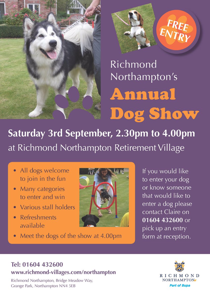 Please RT - <a href="/NrthmptonEvents/">NN Events</a> <a href="/Northants50plus/">Northants Fifty Plus</a> @GrangePark01 <a href="/GrangeParkPC/">Grange Park Parish</a> <a href="/AgeUKNorthants/">Age UK Northants</a> <a href="/GrangeInn/">The Grange Inn</a> #dogshow