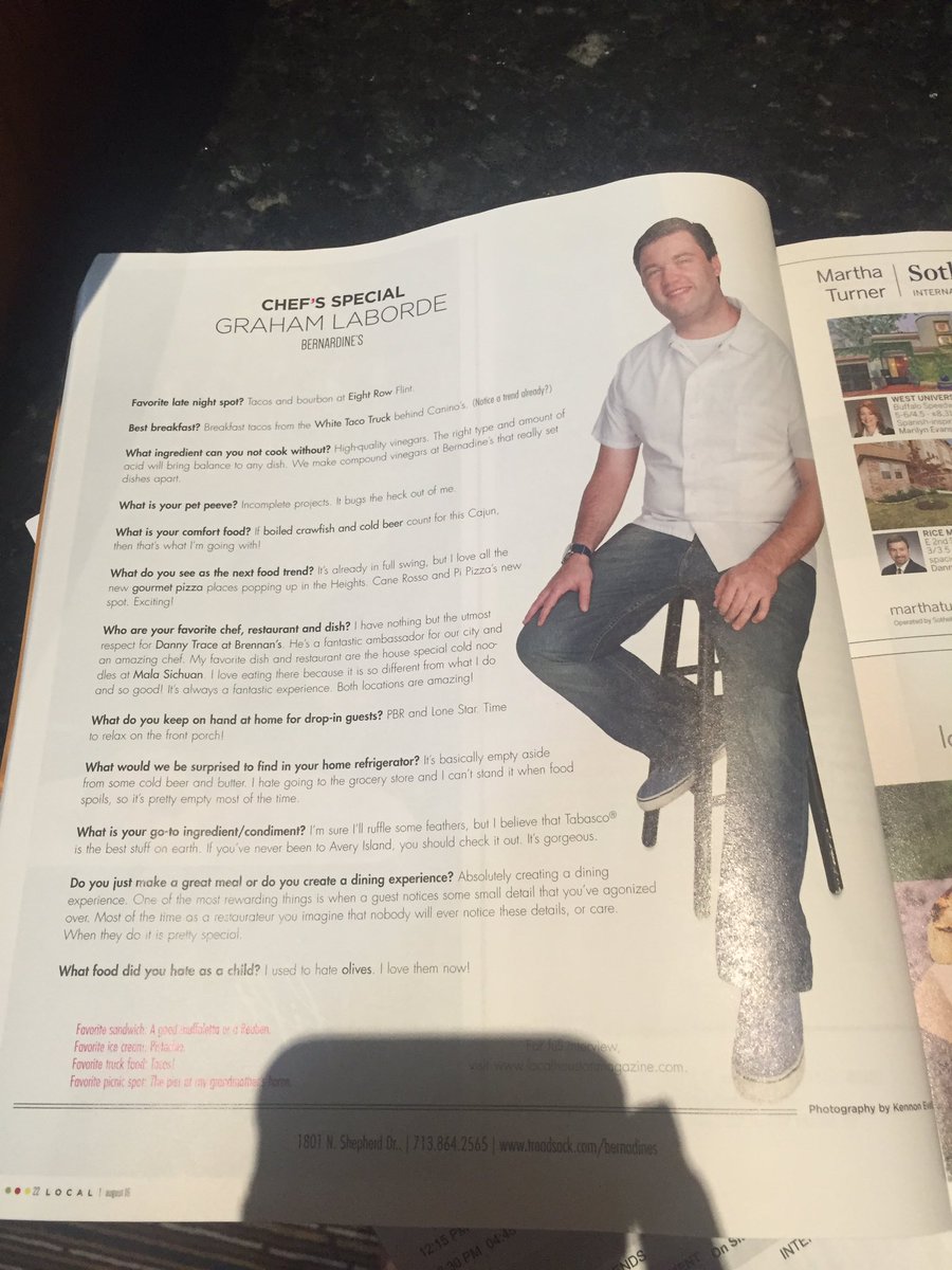 Laborde87's tweet photo. I spy @bernadineshtx @graham_laborde in @Local_Houston! #Houston #eatlocal #bestrestaurants https://t.co/CIKnqShs6W