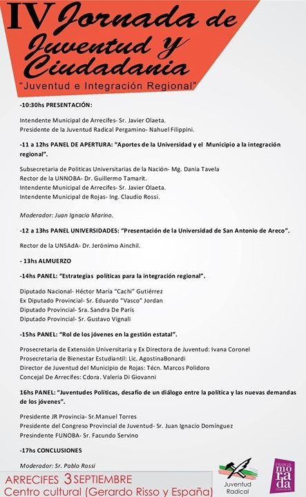 laJRPergamino's tweet photo. Te invitamos el sábado a Arrecifes para participar de la IV Jornada de juventud y ciudadanía https://t.co/J8dCbisJHX https://t.co/SaCPI58kqc