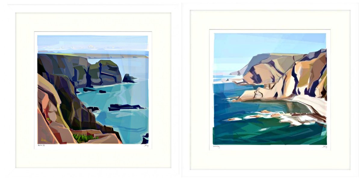 CornwallArtGal's tweet photo. *NEW IN* by #artist #JillRay, available framed from our #gallery in #falmouth 'FromThe Cliff' & 'Into The Bay'. https://t.co/gHSxtVvkW6