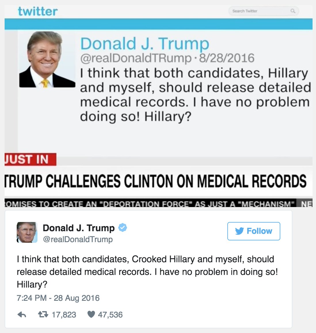 Harlan's tweet photo. Did @CNN graphics intentionally edit @realDonaldTrump's tweet? 

If deliberate censorship, gives me uneasy feeling. https://t.co/mw3gDoHMnB