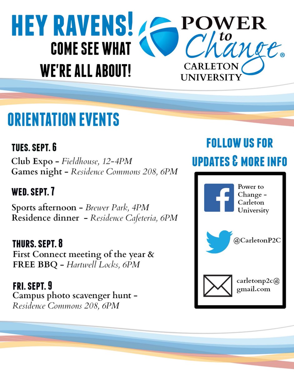 CarletonP2C's tweet photo. Hey #CarletonU students! Your school year starts next week! Check us out during Orientation Week #CUonMountOlympus https://t.co/SS0HoSbSNl