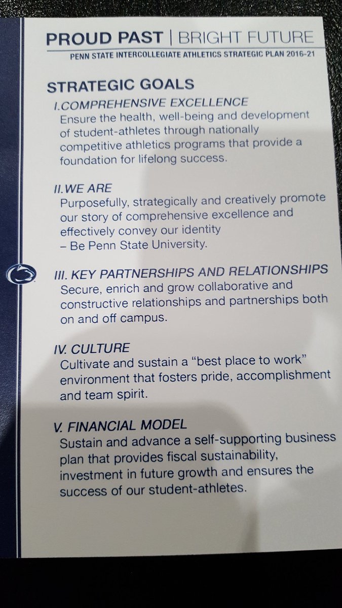 Penn State Strategic Plan meeting. Love this Athletic Department!! #WeAre #GoState