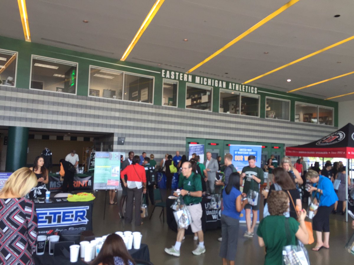 Enjoying ourselves at the #EMUPartnerGathering! Stop in at our Grand Opening or come visit our <a href="/mswprint/">MSWPrint</a> table!