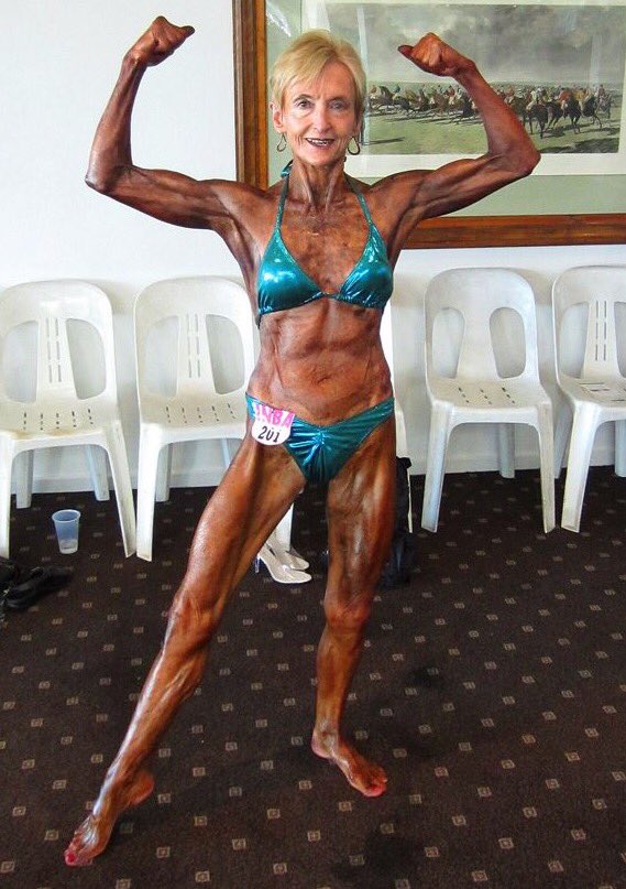 GENERATION IRON on X: World oldest natural bodybuilder - Janice Lorraine  #Bikini  / X
