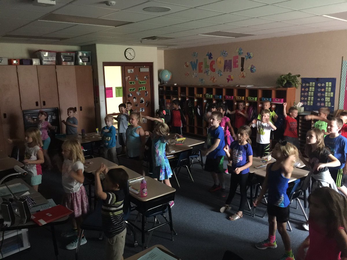When it starts to rain what does first grade do? A little go noodle. #BrickByBrick #GoNoodle