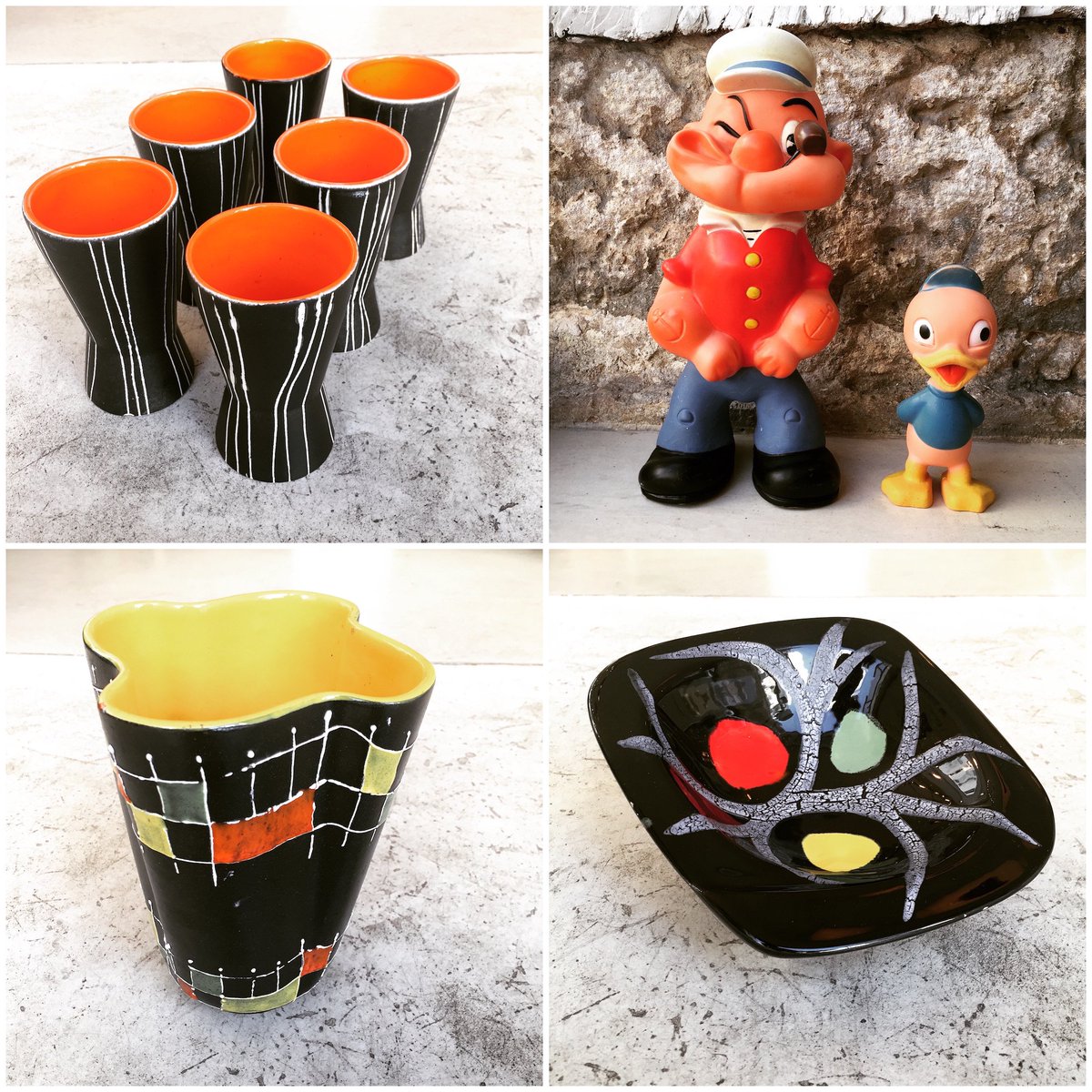 #Vintage #ForSale > original Walt Disney Popeye and Riri figurines + many Vallauris ceramics > sales@design-only.com