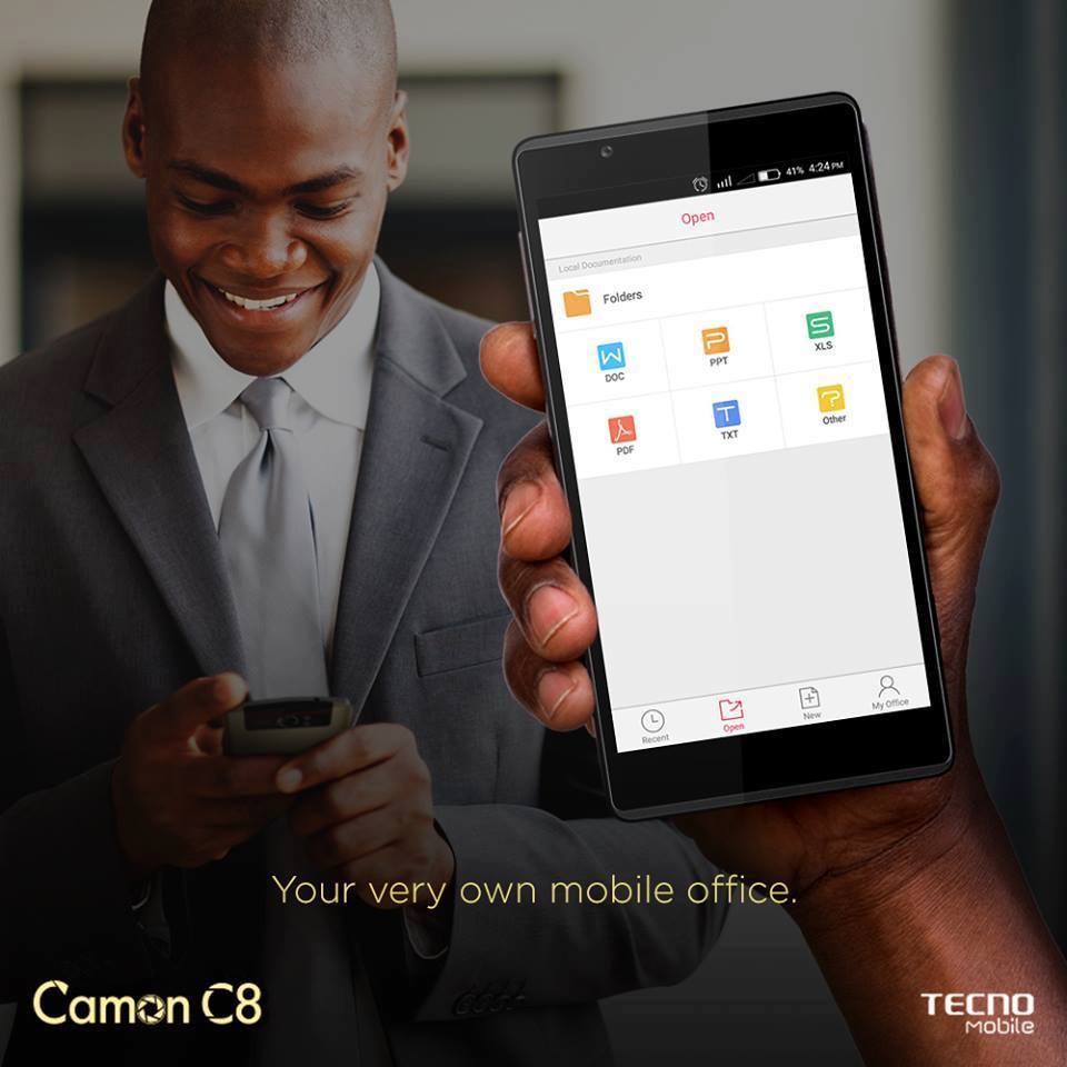 TECNOMobileBI's tweet photo. Le WPS office prรฉ- installรฉ sur le #CamonC8, vous permet de visualiser et de modifier des https://t.co/rDKQ6aebzS https://t.co/dR5d3ZZI1E