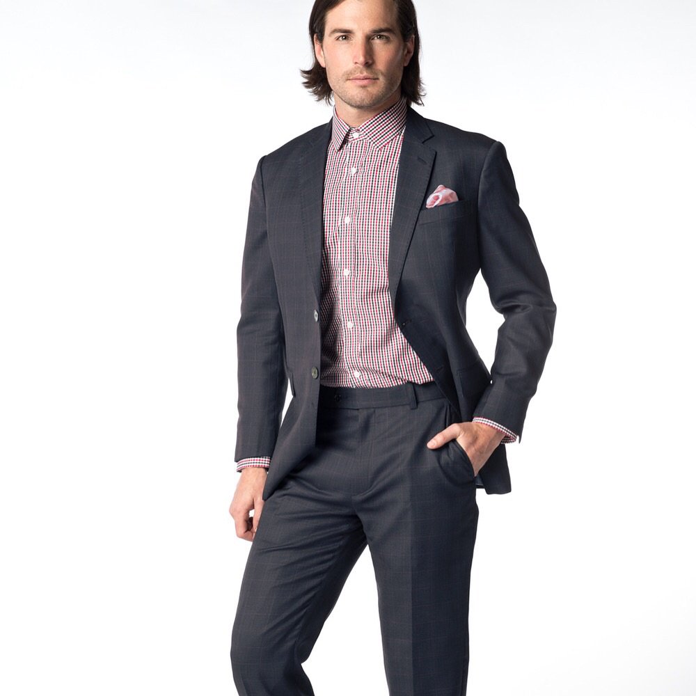 Performance Fabric Custom Suits. Avail in Navy, Black &amp; Charcoal for $695. Choose monogram, lining, fabric, &amp; fit.