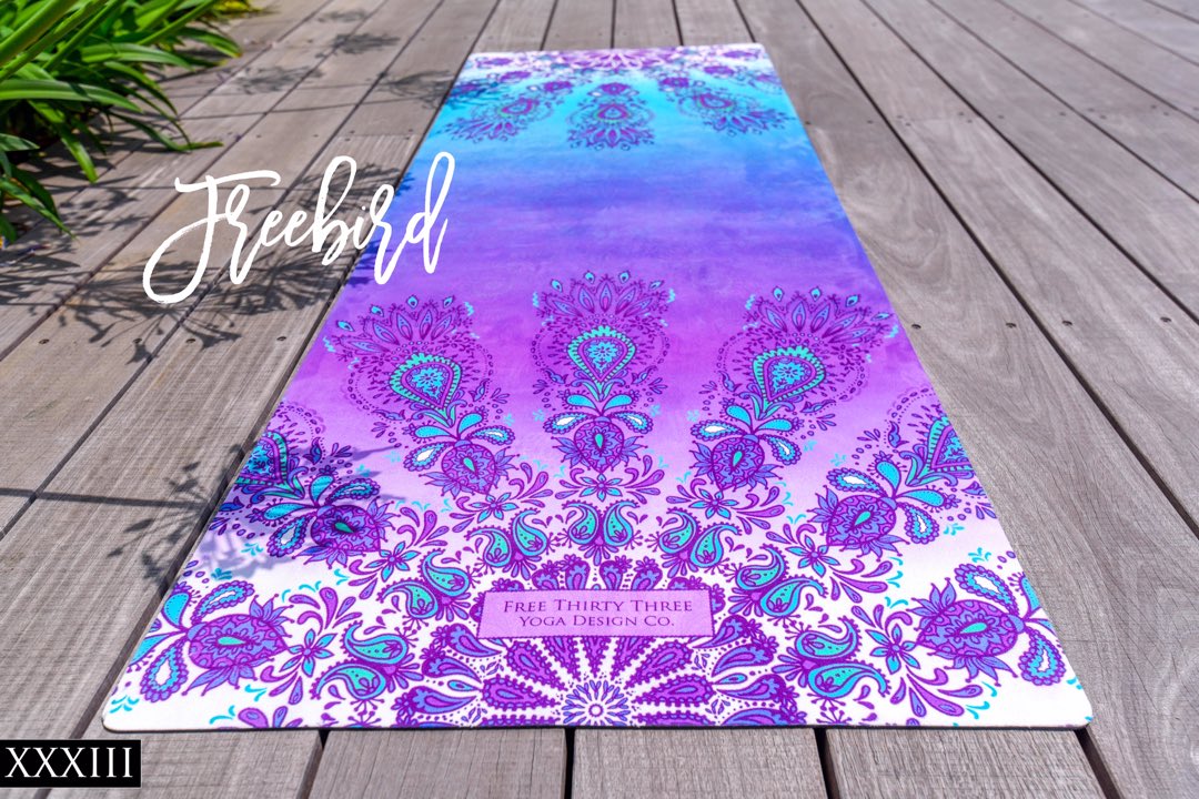 Our New Collection is here!!!   Here is Freebird!  #yogamat #yogalove 💜 get em at freethirtythree.com