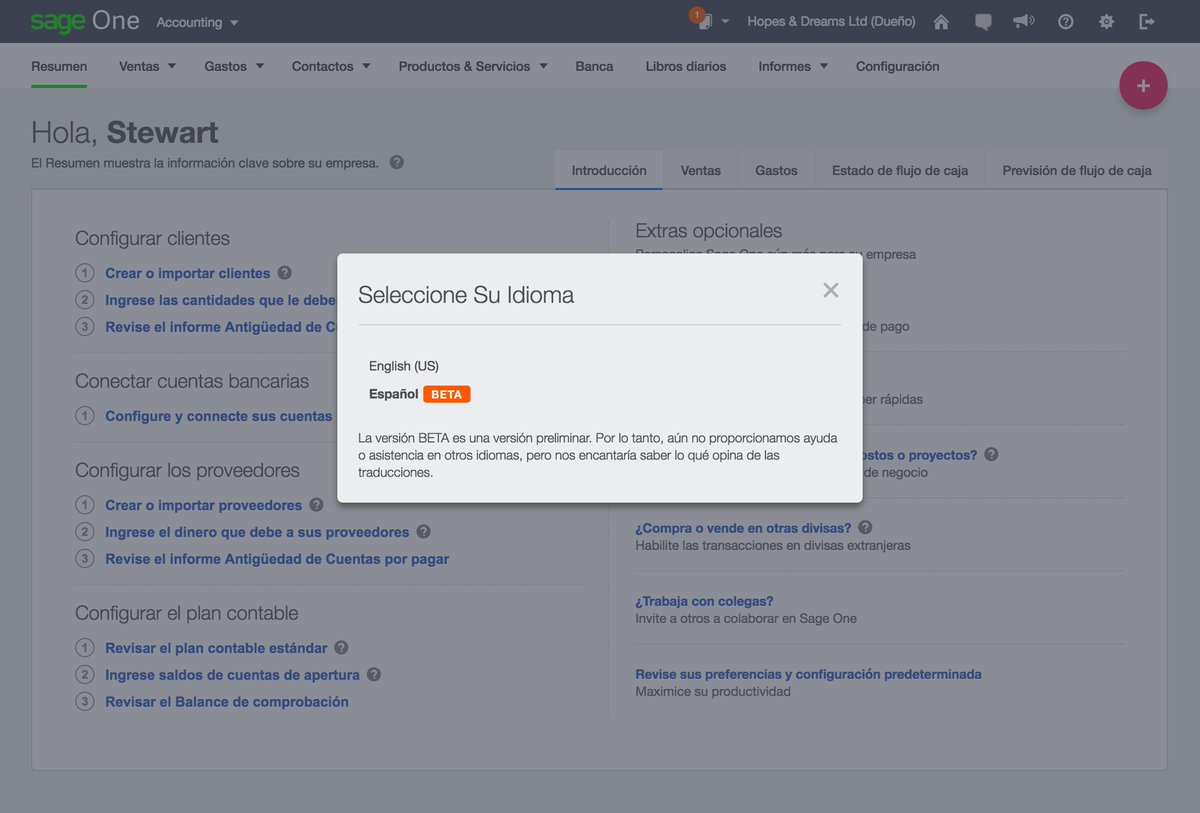 If you're one of the 41 million Spanish speakers in the US, then #SageOne now speaks your language! <a href="/SageOneNA/">Sage One NA</a>